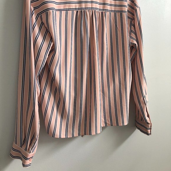 HEYTON Pink/Blue Striped Tie-Front Blouse - Picture 6 of 7